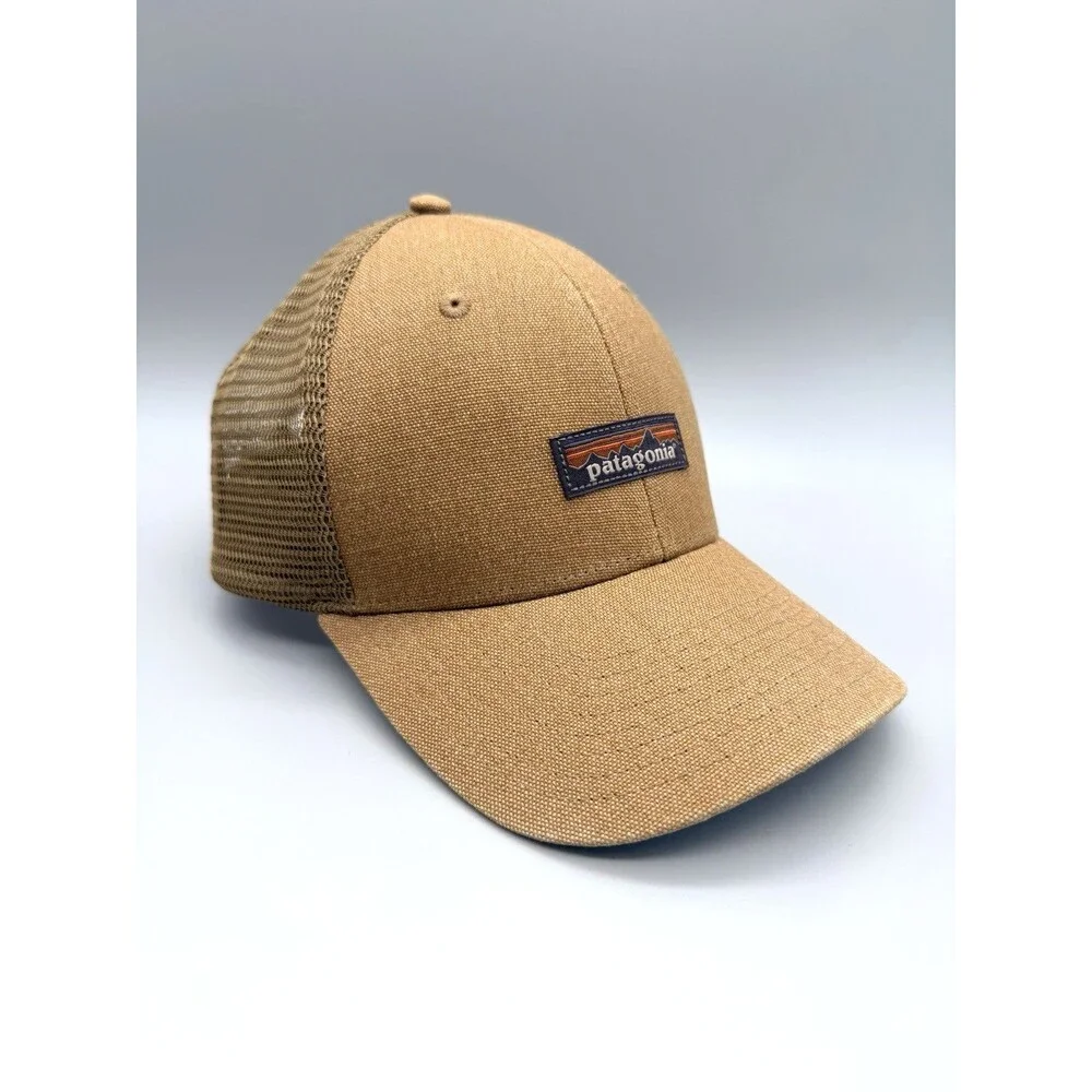 Patagonia Trucker Hat Tan Brown NetPlus Fishing Net Snapback Cap Outdoor Hiking